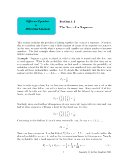 Section 1.3 The Sum of a Sequence