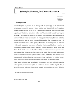 Scientific Elements for Theater Research