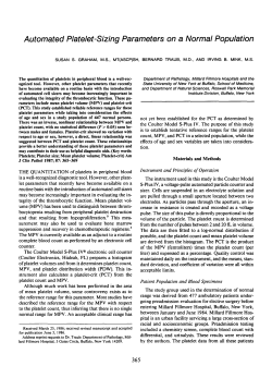 Automated Platelet-Sizing Parameters on a Normal Population