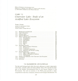 Clearwater Lake: Study of an Acidified Lake Ecosystem