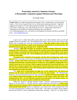 A Reasonable Argument against Homosexual