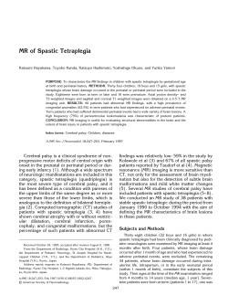 MR of Spastic Tetraplegia