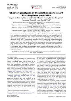 Cheater genotypes in the parthenogenetic ant Pristomyrmex punctatus