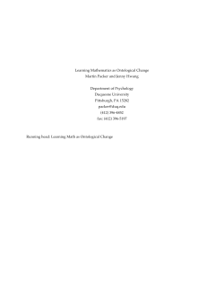 Learning Mathematics as Ontological Change Martin Packer and