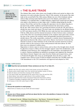 THE SLAVE TRADE - ELI Publishing