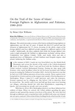 On the Trail of the `Lions of Islam`: Foreign Fighters in Afghanistan