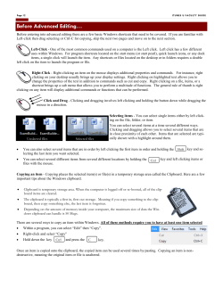 Before Advanced Editing…