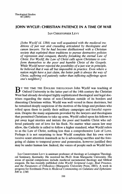 john wyclif: christian patience in a time of war