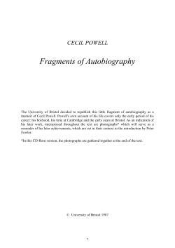 Powell`s autobiography - University of Bristol
