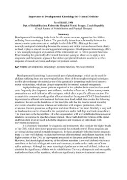 Importance of Developmental Kinesiology for Manual Medicine