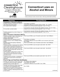 Connecticut Laws on Alcohol and Minors