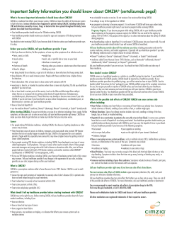 Important Safety Information you should know about CIMZIA