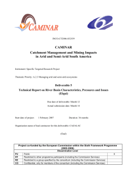 CAMINAR Catchment Management and Mining Impacts in Arid and
