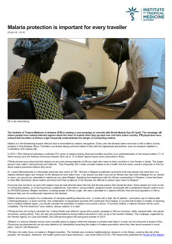 Malaria protection is important for every traveller