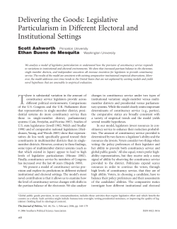 Delivering the Goods: Legislative Particularism in Different Electoral