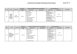 CV Norms for Sewing Thread Spun Poly Various Appendix `A`