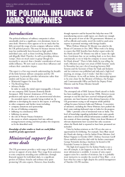 the political influence of arms companies