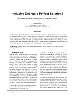 Inclusive Design, a Perfect Solution?