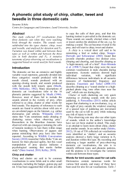 A phonetic pilot study of chirp, chatter, tweet and tweedle in