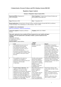 1 Criminal Justice (Forensic Evidence and DNA Database System