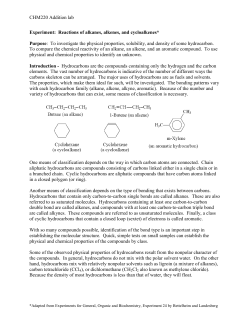 Experiment: Reactions of alkanes, alkenes, and cycloalkenes