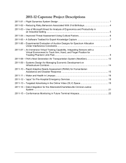 2011 Project List - Department of Systems and Information