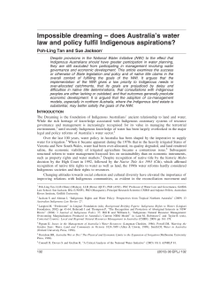 Impossible dreaming &ndash; does Australia`s water law and policy fulfil