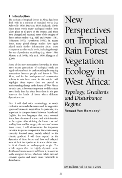New Perspectives on Tropical Rain Forest Vegetation Ecology in
