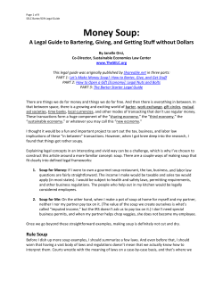 Money Soup: A Legal Guide to Bartering, Giving, and Getting Stuff