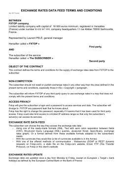 exchange rates data feed terms and conditions