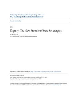 Dignity: The New Frontier of State Sovereignty