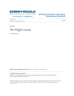 The Wright Lawsuit - Scholarly Commons - Embry
