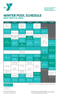 Pool Schedule - YMCA of Greater Seattle