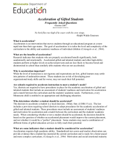 FAQ: Acceleration of Gifted Students