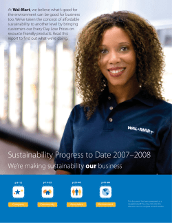 Sustainability Progress to Date 2007&ndash;2008