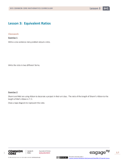 Lesson 3: Equivalent Ratios