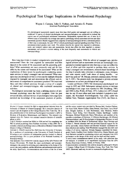Psychological Test Usage: Implications in