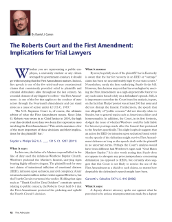 The Roberts Court and the First Amendment