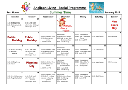 Anglican Living - Social Programme Rest Home