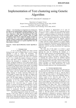 Implementation of Text clustering using Genetic Algorithm