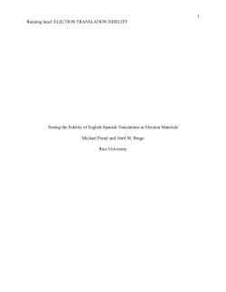 1 Running head: ELECTION TRANSLATION FIDELITY Testing the