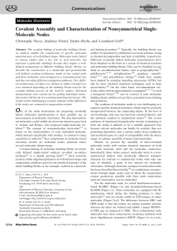 Covalent Assembly and Characterization of