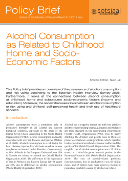 Alcohol Consumption as Related to Childhood Home and Socio