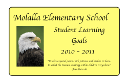1st Grade Learning Goals - Molalla Elementary School