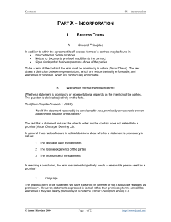 part x &ndash; incorporation