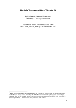 The Global Governance of Forced Migration (?)