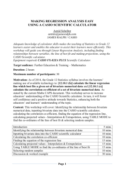 making regression analysis easy using a casio scientific calculator