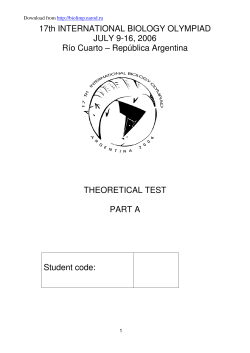 17th INTERNATIONAL BIOLOGY OLYMPIAD JULY 9
