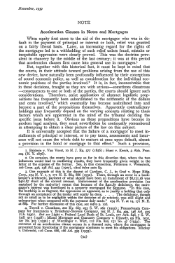 Acceleration Clauses in Notes and Mortgages