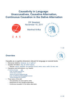Causativity in Language: Unaccusatives, Causative Alternation